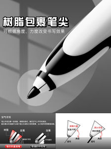 Smooth Gliding Black Technology Pen Silent Push Neutral Pen for Writing And Signing with Built-In Brush for Students Quick Dry