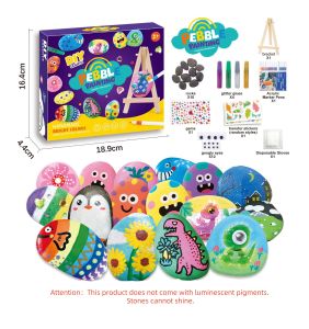 DIY Graffiti Stone Painting Set Toys Creative Handicrafts for Childrens Education Painting and Coloring Relieving Stress