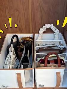 Foldable WomenS Handbag Storage Box-Organizer with Open CompartmentsSpace-Saving Design for Tote BagsBackpacksShoes&Clothes