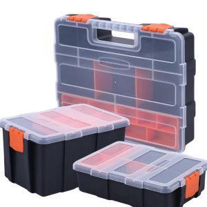 Portable Parts Box Hardware Storage Toolbox Plastic Case Multi-Grid Combination Screw Storage Box Garage Repair Tool Box