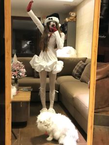 CHANGTONG | French Style Slim Fit Bouffant Dress Elegant Fashionable Short Skirt Long Sleeve Round Neck Pure Color Waist Shaped A-Line Dress