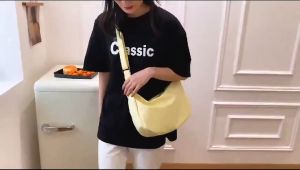 Tas Selempang Wanita Tas Bahu Polos Sling bag Shoulderbag Perempuan Remaja OOTD Sekolah Kuliah Fashion Cute Korean Canvas Lucu Wanita Style