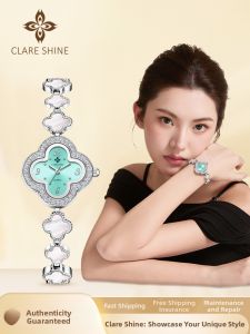 OLEVS | Lucky Clover Silver Cyan Ladies Bangle Watch