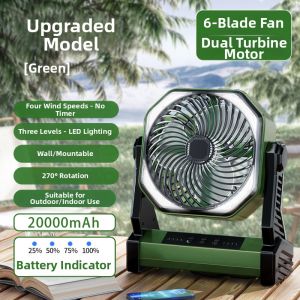 Doublepow | Portable USB Charging Camping Fan with Oscillation Office Desktop Super Long Battery Life ABS Material Camping Essentials