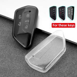 Keyless For VW Volkswagen Golf 8 ID.3 ID.4 Skoda Octavia A8 MK4 MK8 GTI R TPU Transparent Car Key Fob Case Cover Accessories