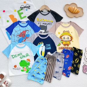 [ 8-26kg ] Bộ Cộc Tay Thun Lạnh Minky Mon Dẽ Thương Mềm Mịn Thoáng Mát Cho Bé Trai ( 1 - 7 tuổi )