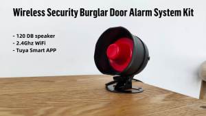 KERUI | KERUI Speaker Alarm System Kit 110db Siren Tuya WIFI Home Security Alarm with Motion Door Sensor for House Protection Burglar