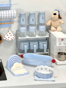 Blue Series Kitchen Gadgets! Suction Cup Pot Lid Holder Home Use Cutting Board Storage Rack Spoon And Utensil Storage Organizer