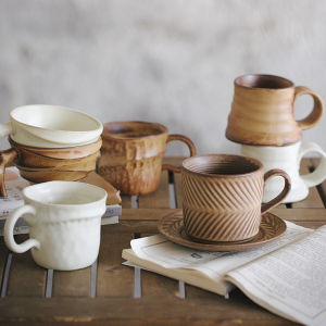 Retro Handmade Latte Mug High-End Japanese Style Afternoon Tea Special Competition Cup Elegant Luxury Ceramic Cup 201mL-300mL