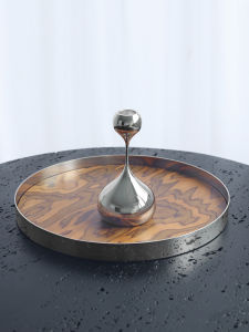 จานรองสตีลไร้ตะเข็บหรูหรา จานรองเครื่องดื่ม จานรอง Whiskey ลายไม้ จานรองเครื่องดื่มสำหรับใช้ในบ้าน จานรองเครื่องดื่มแบบกลม