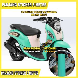 STIKER SKOTLET WARNA HIJAU MINT PANJANG STIKER 5 METER