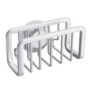 TAILI Sponge Rack untuk Sink dapur dengan piala Suction kuat Anti-karat aluminium Sink rak laut dapur Sink Removable Sponge Rack Dishwashing Brush Storage Rack hitam/perak