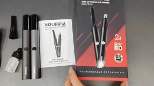 Máy Tỉa Lông Mũi Điện Solimpia Dành Cho Nam 2 Trong 1 Sạc USB Bộ Tỉa Lông Mũi Lông Mày Và Máy Cạo Râu Kèm Lưỡi Dao Bằng Thép Không Gỉ