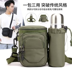 Mini Multi- Functional Oxford ClothShoulderBag Mens styleCrossbobyWater BottleSewing KitNoodle Straw Market in China