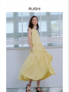 epoque de rueen | Summertime Ruffle Texture Mixed Cotton Spandex A-Line Dress