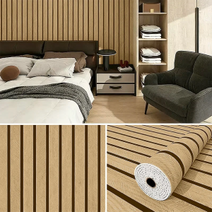 Thick Brown 3D Imitation Grille Wallpaper 40cmx3m Self Adhesive Wall Sticker Waterproof for Bedroom Living Room Kitchen Ceiling