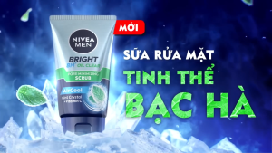 Sữa Rửa Mặt NIVEA MEN Bright Oil Clear Kiểm Soát Nhờn Sạch Sâu với tinh thể bạc hà dưỡng da ngừa mụn