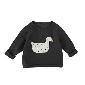 Korean Style Long Sleeve Base Shirt Inner Wear Childrens Spring Autumn Cartoon Print Breathable Cotton Top for Boys And Girls