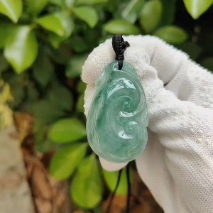 🍃 Jade Ruyi of Balanced Elements - Woods Wisdom Waters Flow (Sku: pendant426)