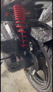 BABEDUO REAR SHOCK GAS ABSORBER with BASO 320mm red/blue & BLACK SERIES SPEEDMOTO 1PC