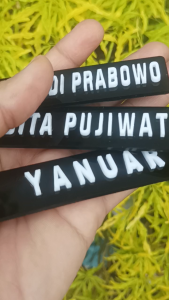 Name Tag Papan Nama Dada Model timbul 3D