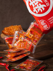 Spicy Classic Happy Sole Spicy Tofu Skin Stick Big Spicy Slice Abnormal Spicy Small Package Childhood Dried Bean Curd Small Snacks Whole Box Wholesale