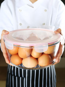 2.8L Large Pickle Sealed Box Glass Crisper Microwave Oven Special Refrigerator Storage Box Heat-Resistant Glass Lunch Box