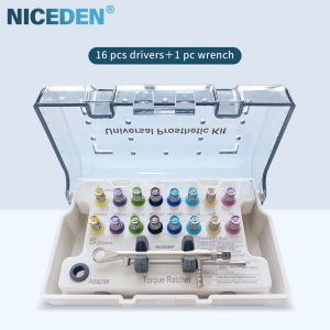 Niceden High Quality Screwdriver Tools Dental Implant Torque Wrench Ratchet 10-70NCM with Drivers & Wrench Kit 1Set