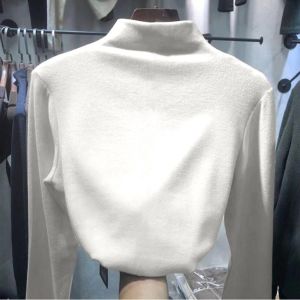 Size M-XXL Thermal Top for Women Thermal Underlay Solid Color Womens Velvet Slim Fit Long Sleeve T-shirt Top