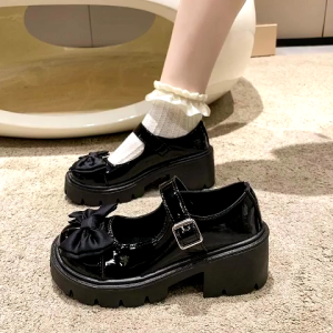 Fashionable Womens Lolita & Mary Jane Thick - Soled Shoes in British and Japanese JK Student Style #351