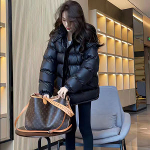 Pure Color Hooded below-the-Knee down Cotton Jacket Coat Womens Mid Length Long Length Winter New Arrival Cotton and Thickening Bread Coat Cotton-Padded Clothes Fashion