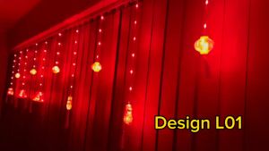 中国新年灯笼 2024 Red Lantern Chinese LED String Lights Curtain Lamp Spring Festival Lantern Light Hanging Lamp