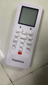 Remote điều khiển máy lạnh điều hòa NAGAKAWA inverter 20263 nút đỏ . Tặng kèm pin sủ dụng