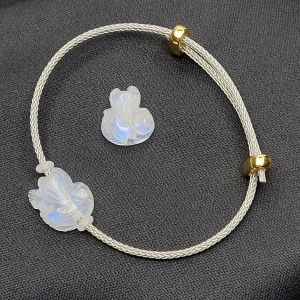 Q498 Vòng hồ ly Moonstone dây cáp cho Kim và Thuỷ - Phong Thuỷ TUDO P