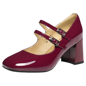 Reddragonfly | Red Mary Jane High Heels  French Style Thick Heel Womens Dress Shoes