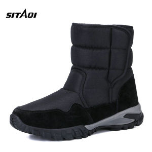 Mens Winter Snow Boots Fleece Lined Waterproof Anti-slip Travel Boots Thickened Rubber Sole Supportive Comfortable Warm