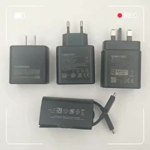 Samsung | Samsung 45w EU/US/UK Charger PD3.0 Super Fast Charge Adapter 1M Type C Cable For Galaxy S24 S25 FE Note20 Ultra Z Flip Fold 6 5