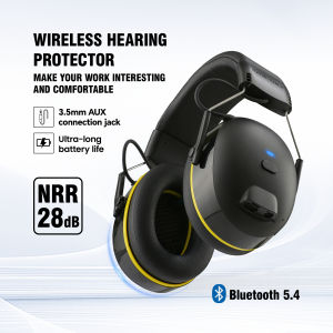 SNR 30dB Bluetooth 5.4 Earmuff Rechargeable Industrial Hearing Protection for Construction Workers Noise Reduction Safety