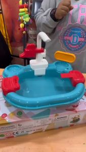 #Readystock 2in1 Children Kitchen Dish Washing Sink Pretend Play Set Electric Circulation Simulated Dishwash Waterpart water toys
