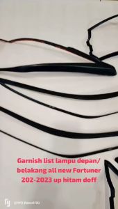 PAKET GARNISH LIST LAMPU DEPAN BELAKANG GARNIS HEAD LAMP STOP LAMP ALL NEW FORTUNER VRZ GR SPORT 2021 2022 2023 HITAM DOFF