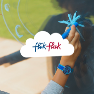 Flik Flak Fizz In Space (FCNP008) Blue Silicone Kids Watch