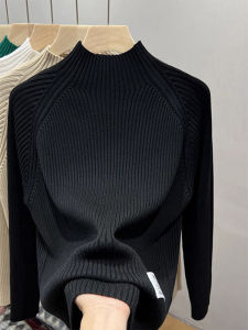 Fashionable Designer Sweater for Women Autumn Half-High Neck Laid-Back Style Base Layer