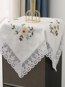 White Fabric Cover Cloth for Underbed Cabinet Water Purifier Tea Tray Dustproof Universal Cover Towel Country Style Home Decor