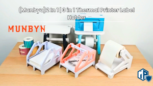 MUNBYN 2 In 1 Fan-Fold Stack and Roll Label Holder | 3 in 1 Label Holder | Thermal Printer Label Stand | Sticker Holder