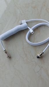 other | USB A to Type C for Mechanical Gaming Keyboard Double Sleeved Wire GX16 Detachable Aviator Coiled Power Cable