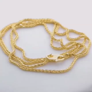 Rantai Leher Padu Spiga (左右链) Ais Krim / Ice Cream 30g Ke Atas Emas 916 Yon Hing