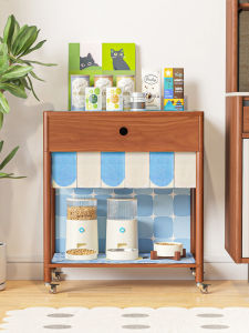 ชั้นวางของทรงเหลี่ยมพื้นไม้เนื้อนุ่มสำหรับตั้งบนถังขยะแมว ชั้นวางของสำหรับสัตว์เลี้ยงแบบหลายชั้นสำหรับหน้าบ้าน ชั้นวางของสำหรับหน้าบ้านสไตล์โมเดิร์นเรียบง่าย