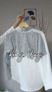 Atasan Blouse Wanita Korean Style & Kemeja Kasual Wanita Polos Crinkle Airflow Mix Salur Premium