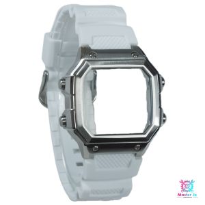 High quality rubber strap Compatible with AE1200 AE1300 Watch Case Silver Solid Color Silicone resin silicone watch band 18mm