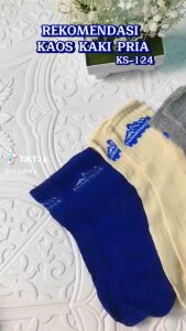 QSKS124 Kaos Kaki Pria Pendek Monokrom Ankle Socks Semata Kaki Motif Polos